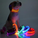 Nylon Band Dog Pet Led Flashing Collar Necklace Adjustable