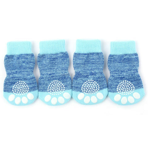 4pcs Pet Small Dog Warm Soft Socks Anti-slip