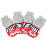 4pcs Pet Small Dog Warm Soft Socks Anti-slip